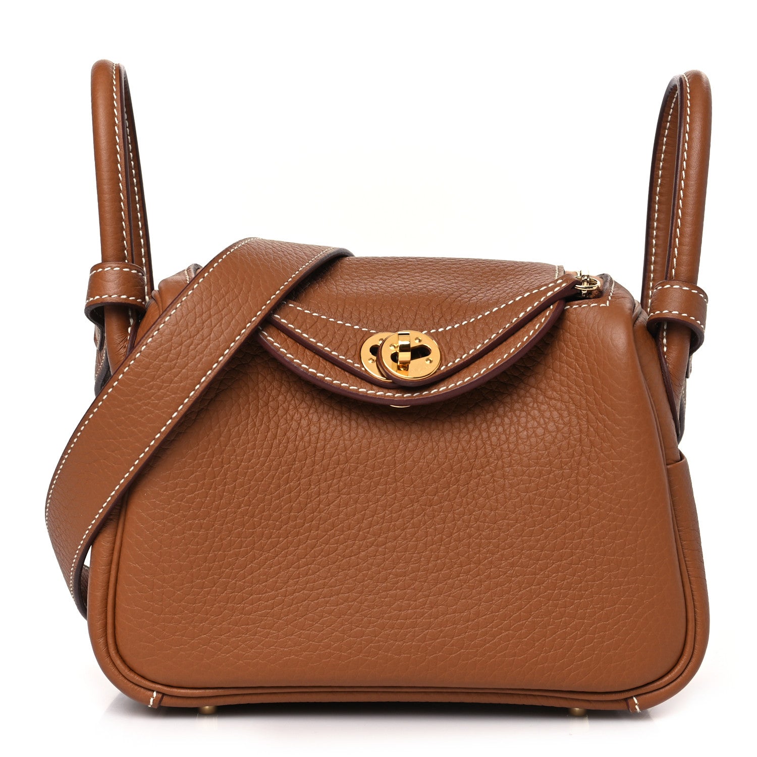 Hermes Taurillon Clemence Mini Lindy 20 Gold 1 of 10