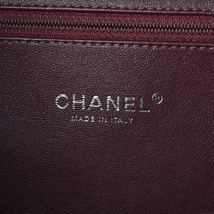 Chanel Metallic Caviar Quilted Large CC Filigree Vanity Case Silver 5 of 9