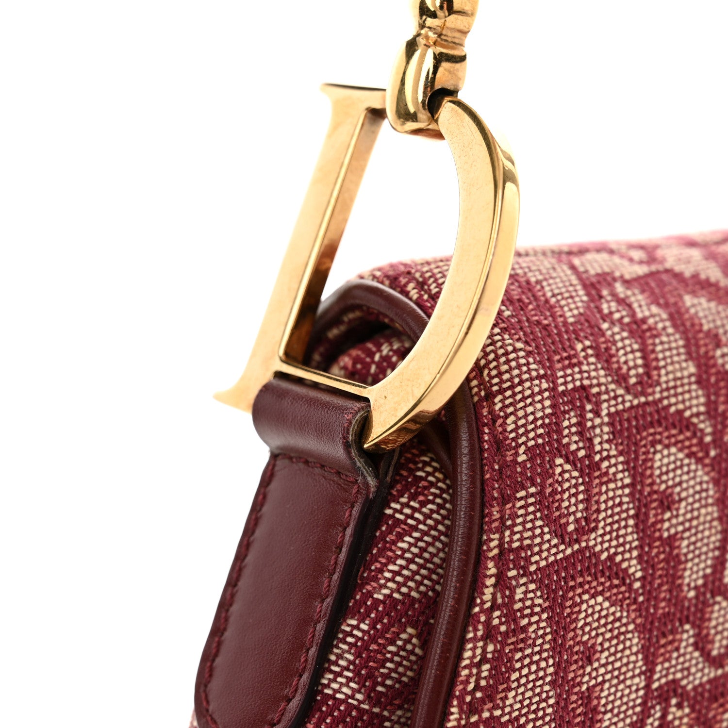 Christian Dior Monogram Saddle Bag Burgundy 14 of 14