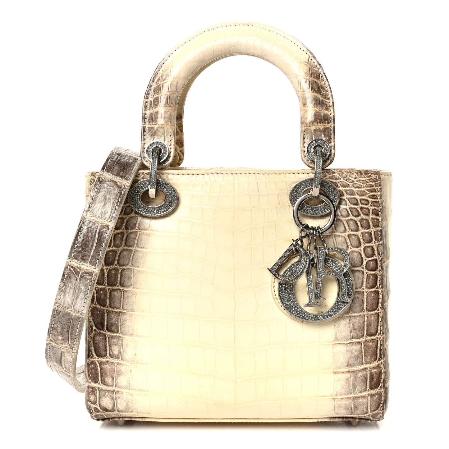 Niloticus Crocodile Himalaya Crystal Small Lady Dior White