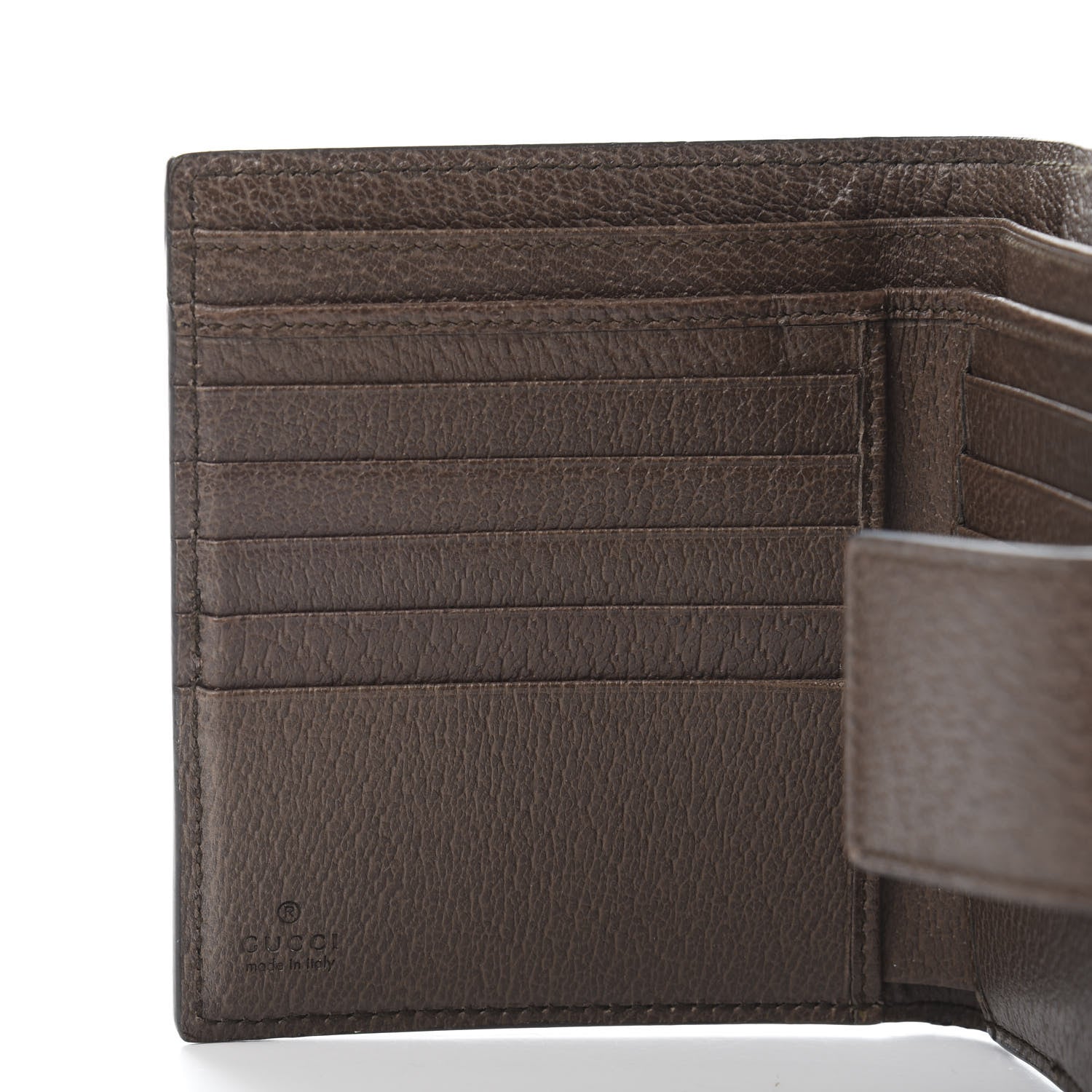 Gucci GG Supreme Monogram Web Ophidia French Flap Wallet Beige New Acero 7 of 11