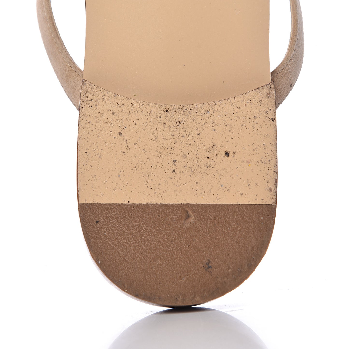Suede Pearl Thong Sandals 39 Beige