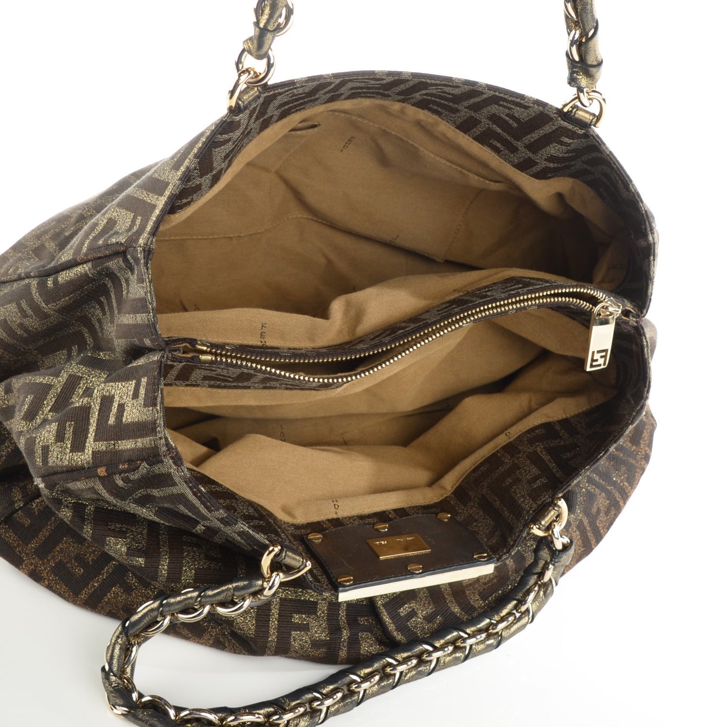 Metallic Lurex Zucca Mia Tote Tobacco