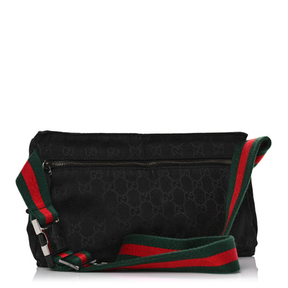 Gucci GG Monogram Web Double Pocket Belt Bag Black 3 of 14