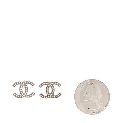 Chanel Crystal CC Earrings Silver 2 of 5