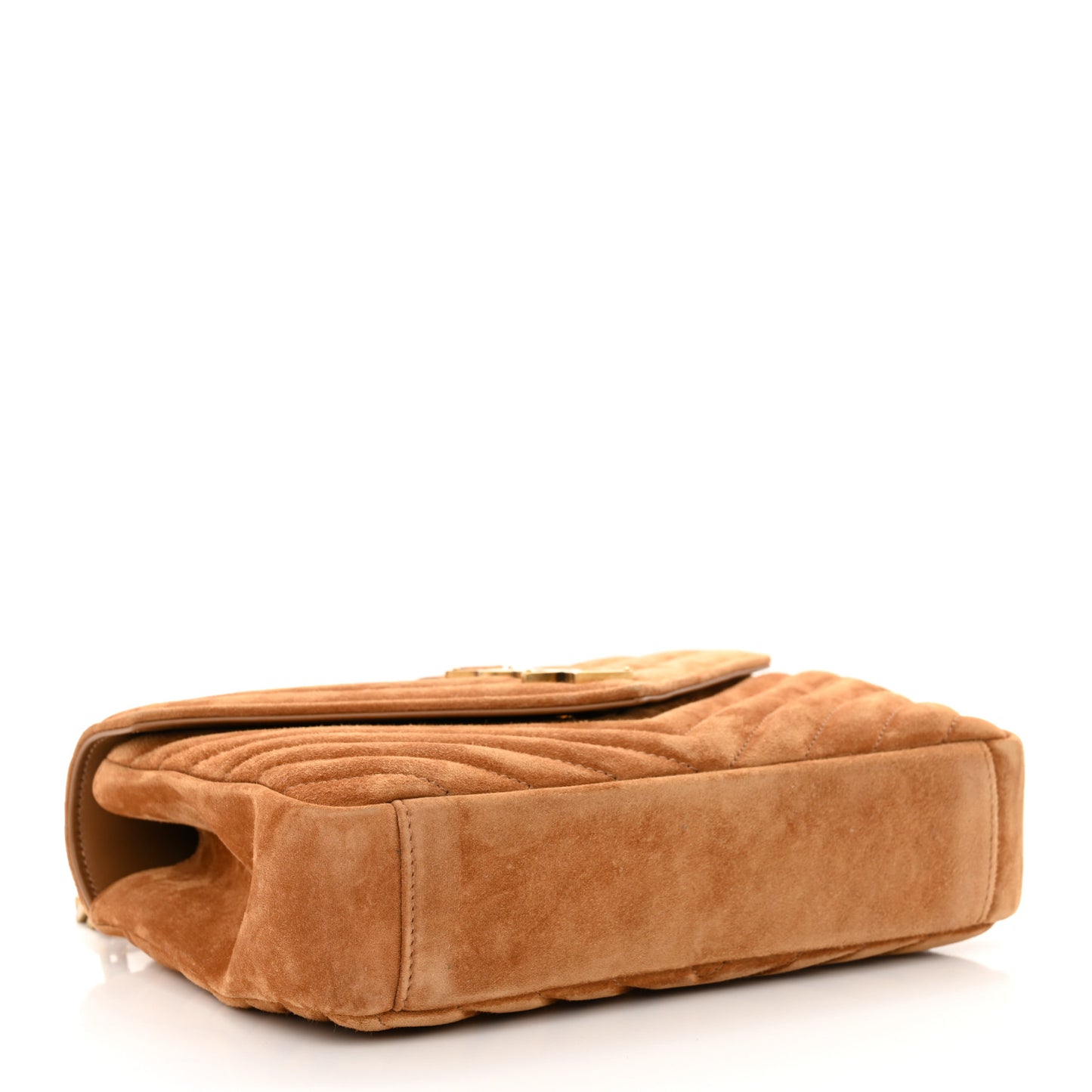 Suede Matelasse Chevron Monogram Medium College Bag Cinnamon