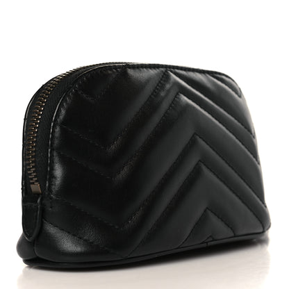 Gucci Calfskin Matelasse GG Marmont Pouch Cosmetic Case Black 3 of 9