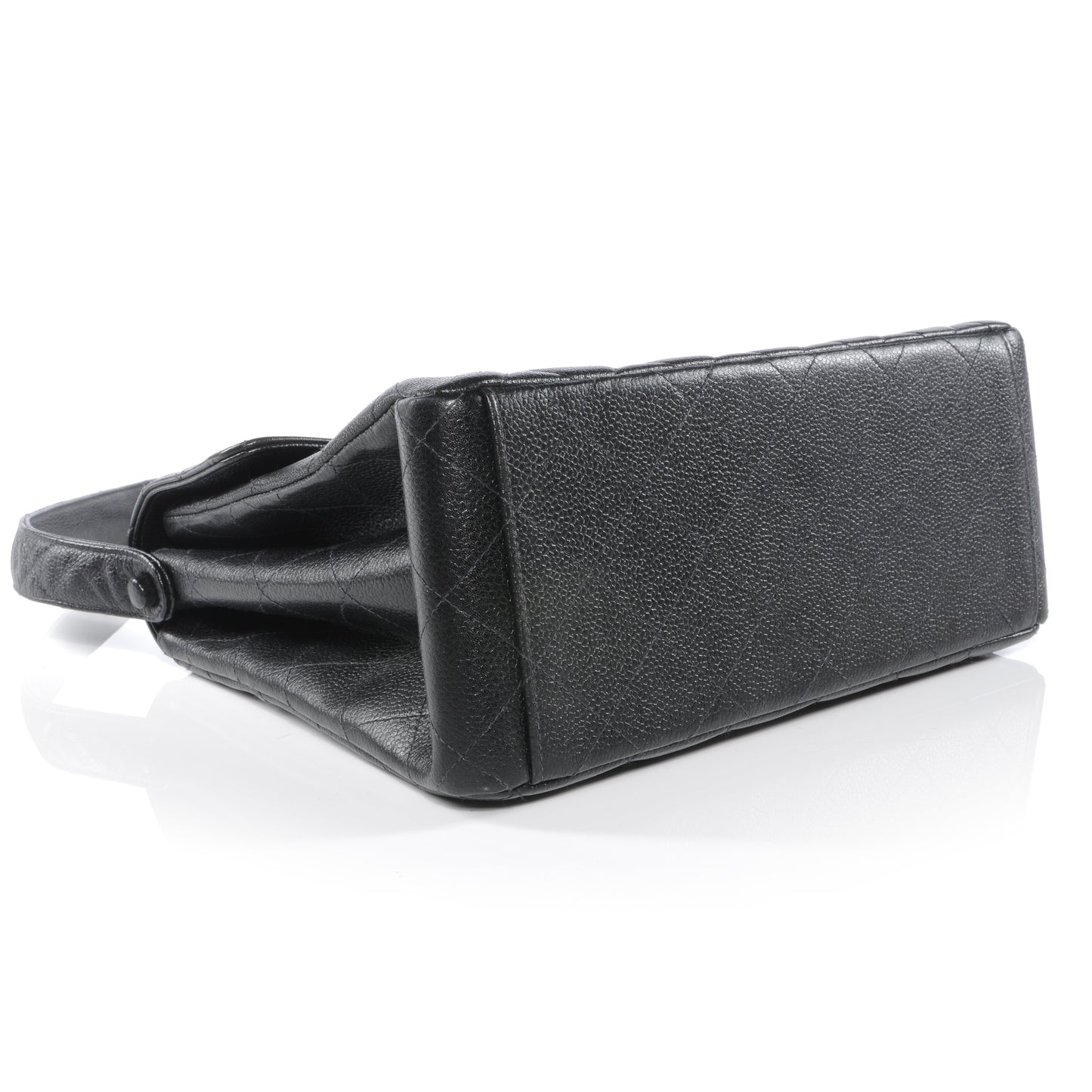 Caviar Quilted Flap Shoulder Bag Black