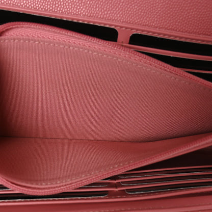 Chanel Caviar Quilted Large Gusset Flap Wallet Dark Pink 6 of 10