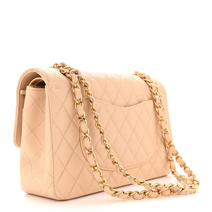 Chanel Caviar Quilted Medium Double Flap Beige 2 of 9
