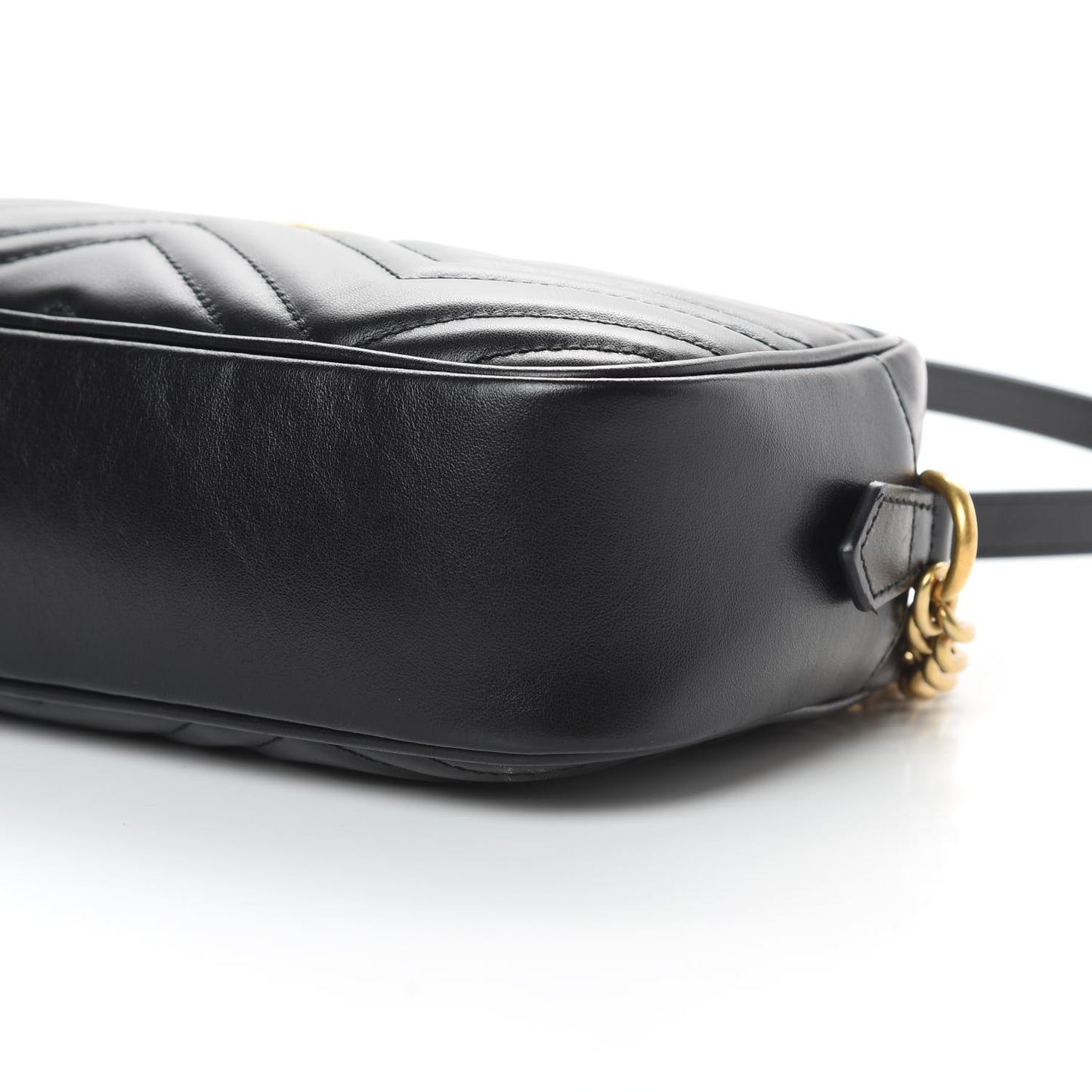 Calfskin Matelasse Small GG Marmont Chain Shoulder Bag Black