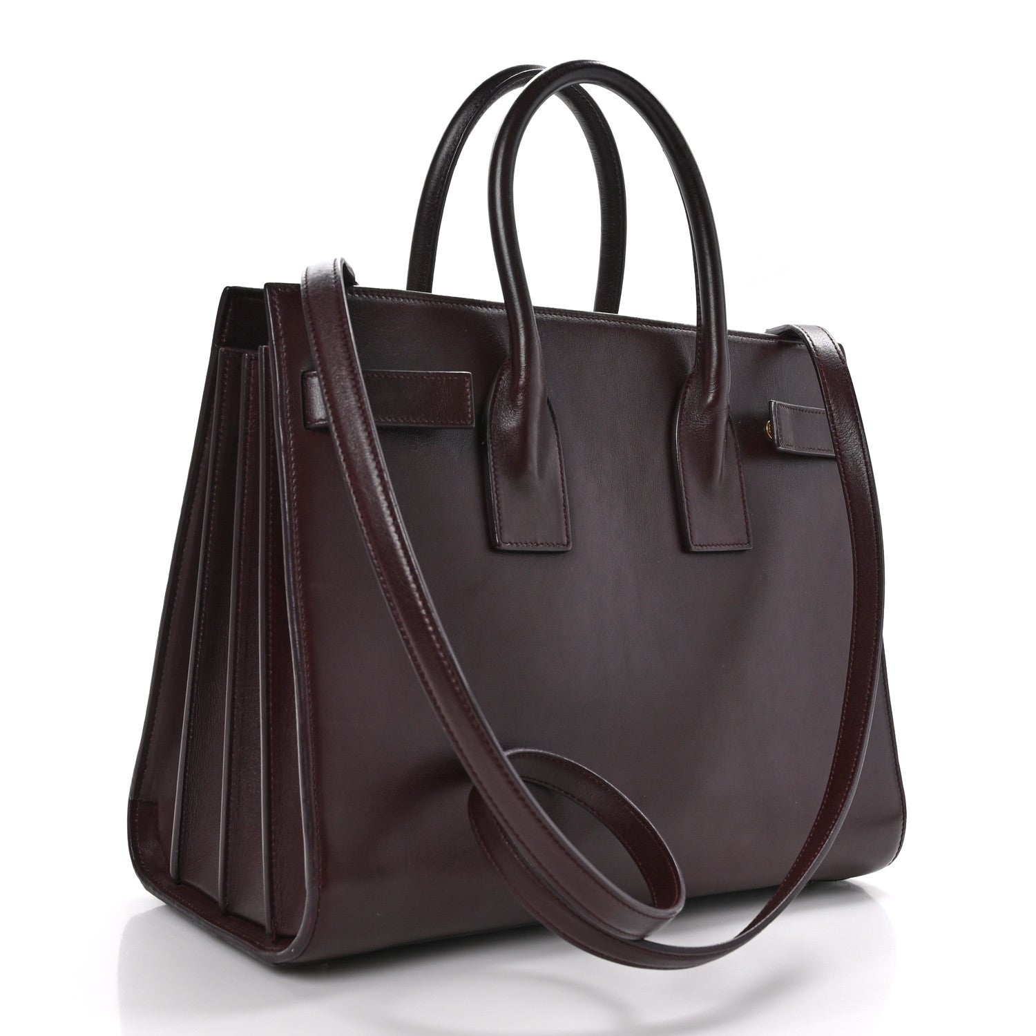 Saint Laurent Grained Calfskin Small Classic Sac De Jour Bordeaux 3 of 16