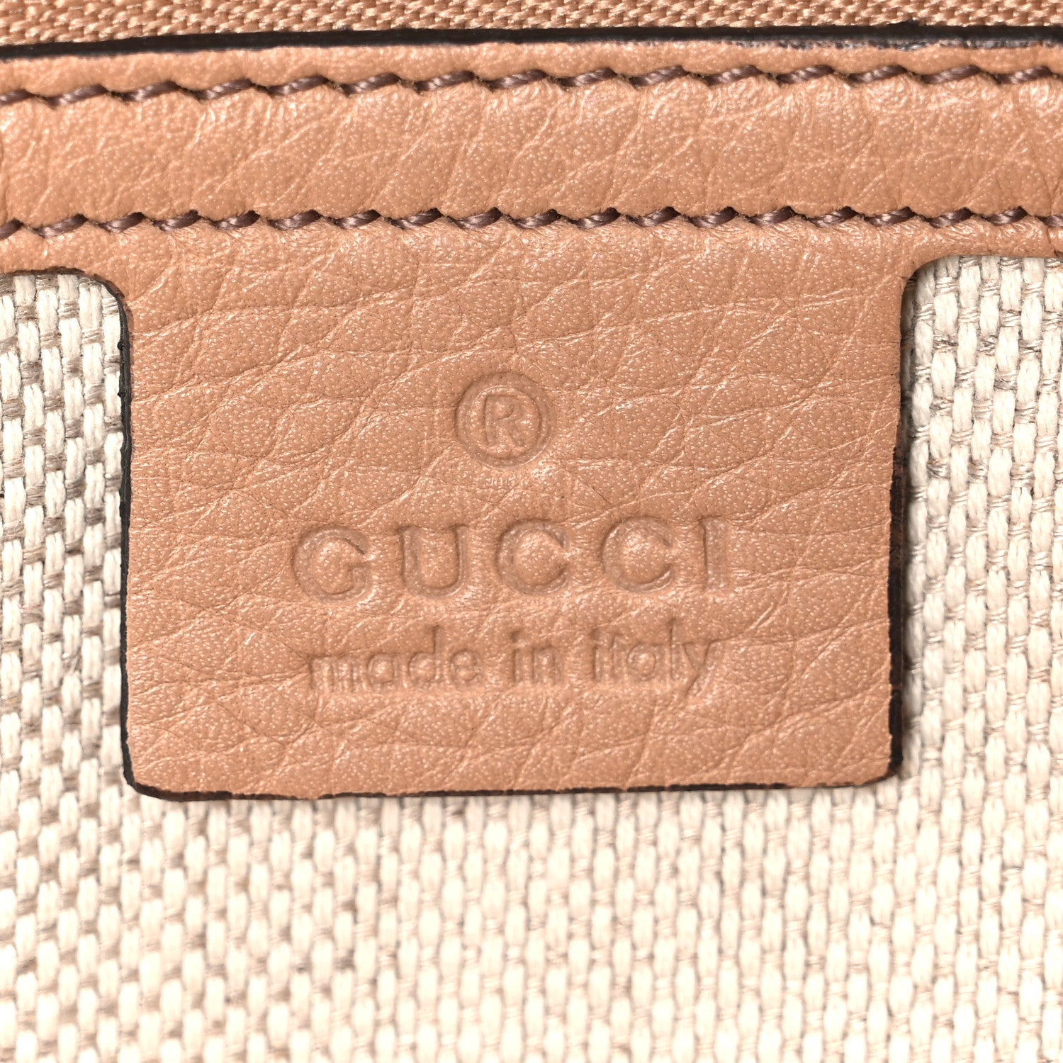 Gucci Pebbled Calfskin Medium Soho Clutch Camelia 6 of 8