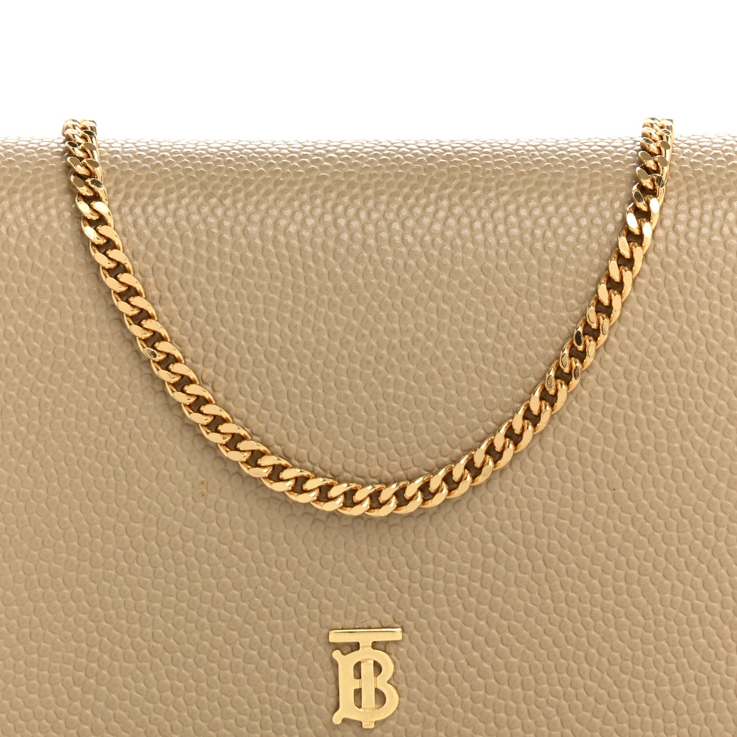 Grained Calfskin Jessie Chain Card Case Archive Beige
