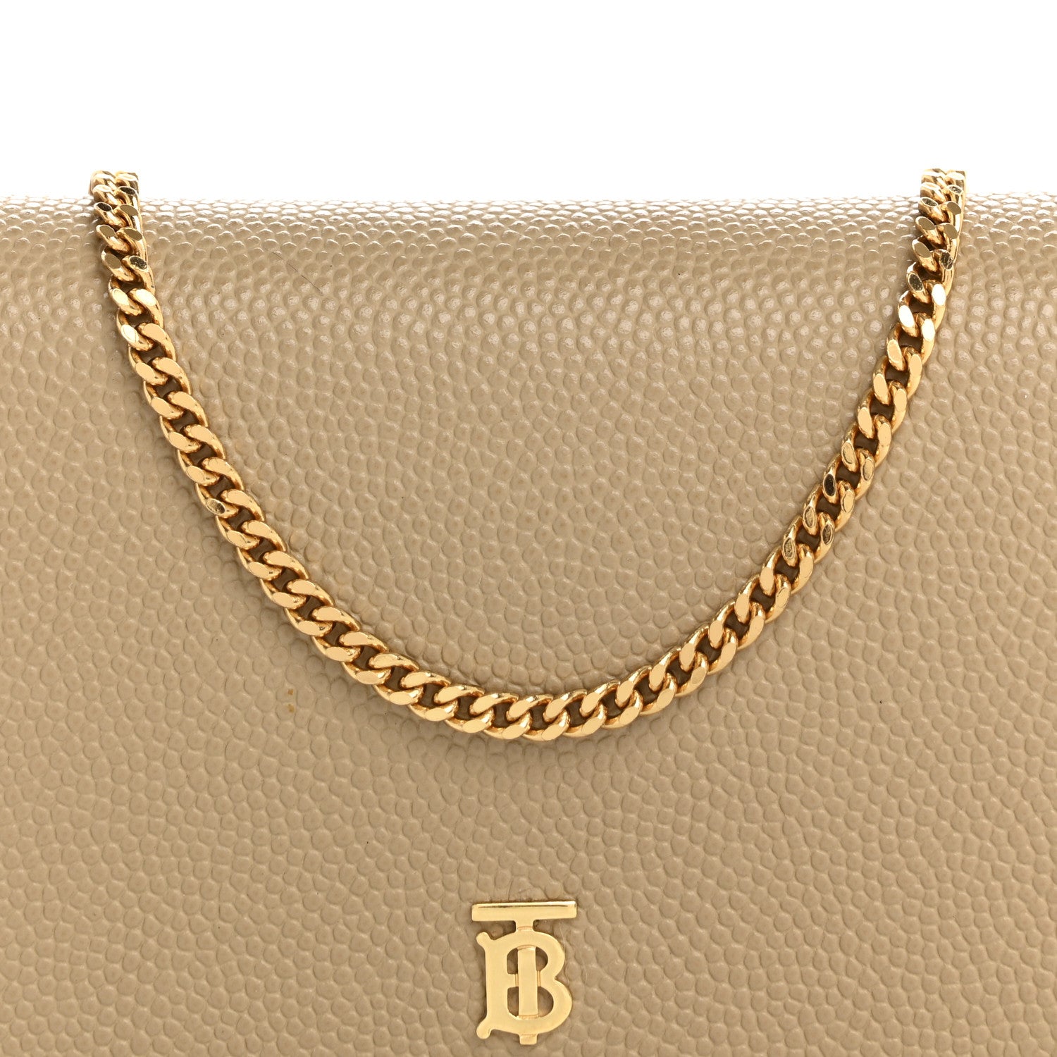Burberry Grained Calfskin Jessie Chain Card Case Archive Beige 9 of 13