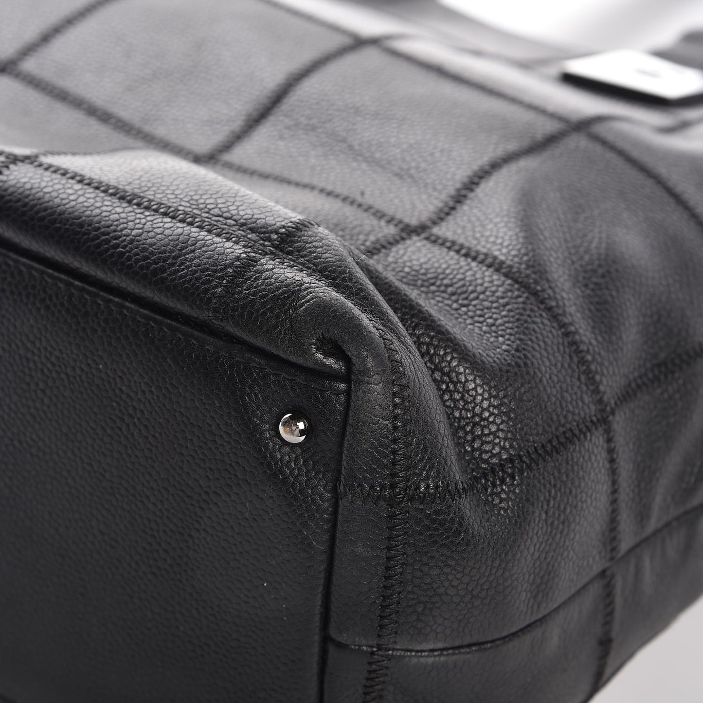 Caviar Square Stitched Tote Black