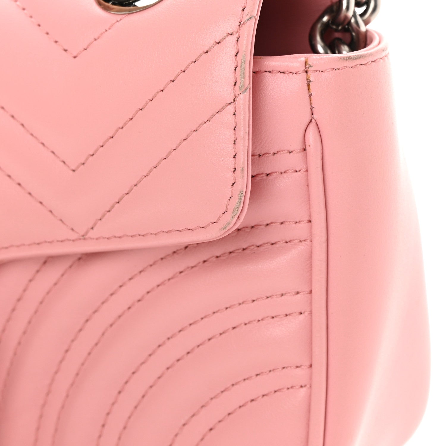 Gucci Calfskin Matelasse Mini GG Marmont Shoulder Bag Perfect Pink 20 of 21