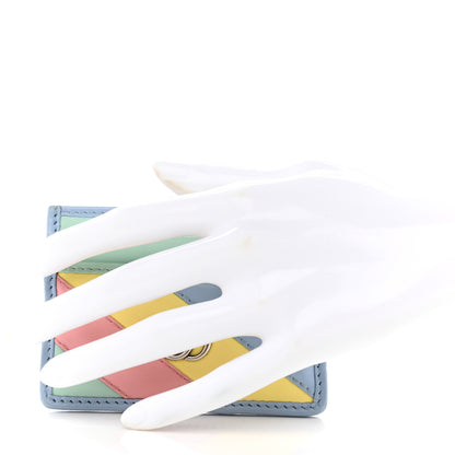 Gucci Calfskin Matelasse Diagonal GG Marmont Card Holder Wallet Multicolor Pastel 2 of 7