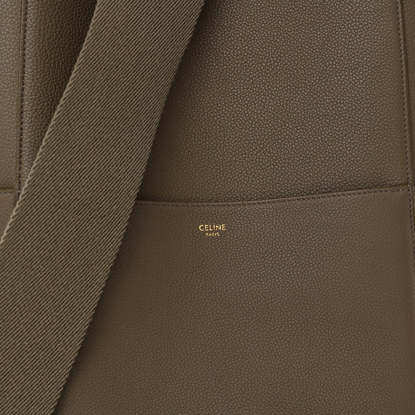 Soft Grained Calfskin Sangle Bucket Bag Taupe