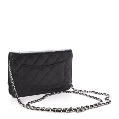Chanel Lambskin Quilted Wallet On Chain WOC Black 3 of 13