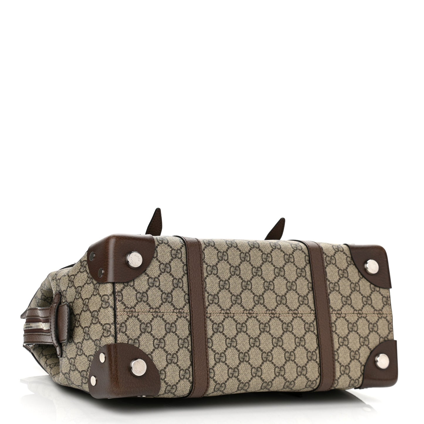 GG Supreme Monogram Textured Dollar Calfskin Medium Detail Tote Beige Ebony New Acero
