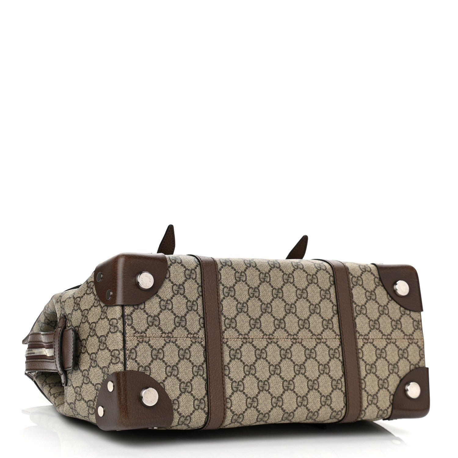 Gucci GG Supreme Monogram Textured Dollar Calfskin Medium Detail Tote Beige Ebony New Acero 3 of 10