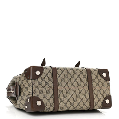 Gucci GG Supreme Monogram Textured Dollar Calfskin Medium Detail Tote Beige Ebony New Acero 3 of 10