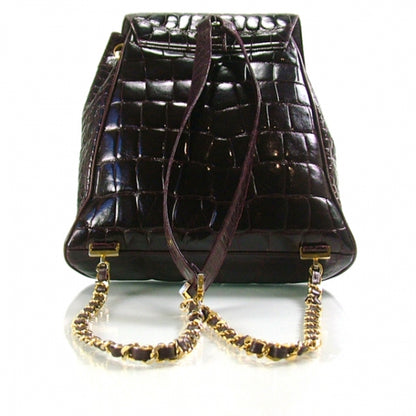 Chanel Vintage Crocodile Drawstring Backpack 4 of 13