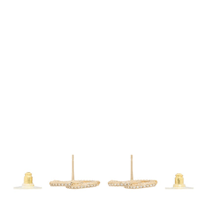 Chanel Crystal Timeless CC Earrings Gold 3 of 5