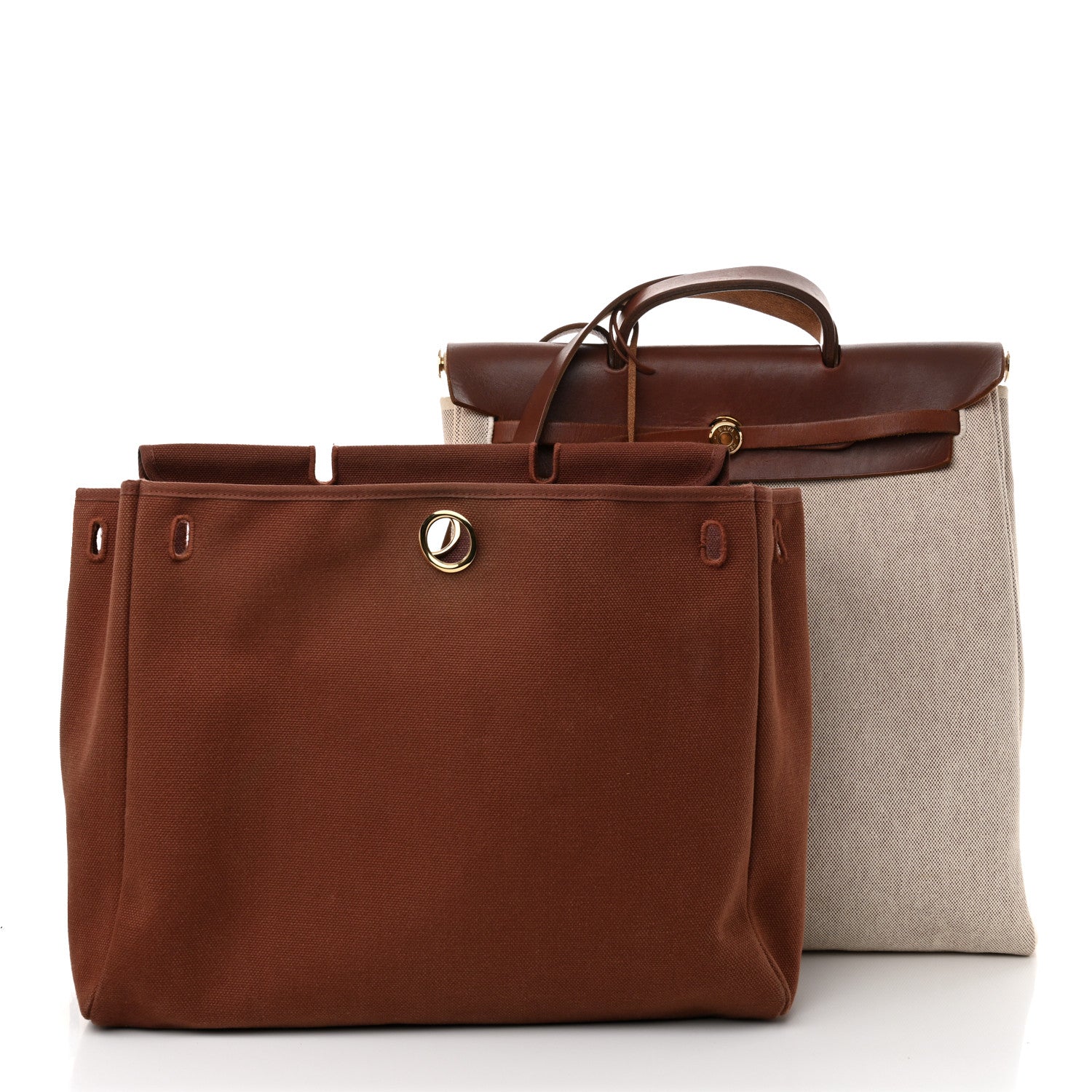 Hermes Toile Vache Calfskin Herbag 39 Natural Havane 2 of 17