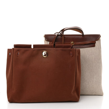 Hermes Toile Vache Calfskin Herbag 39 Natural Havane 2 of 17