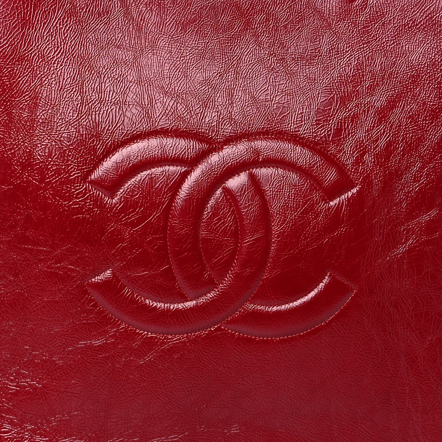 Chanel Shiny Aged Calfskin North South Shopping Bag Red 10 of 11