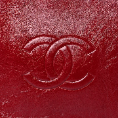 Chanel Shiny Aged Calfskin North South Shopping Bag Red 10 of 11