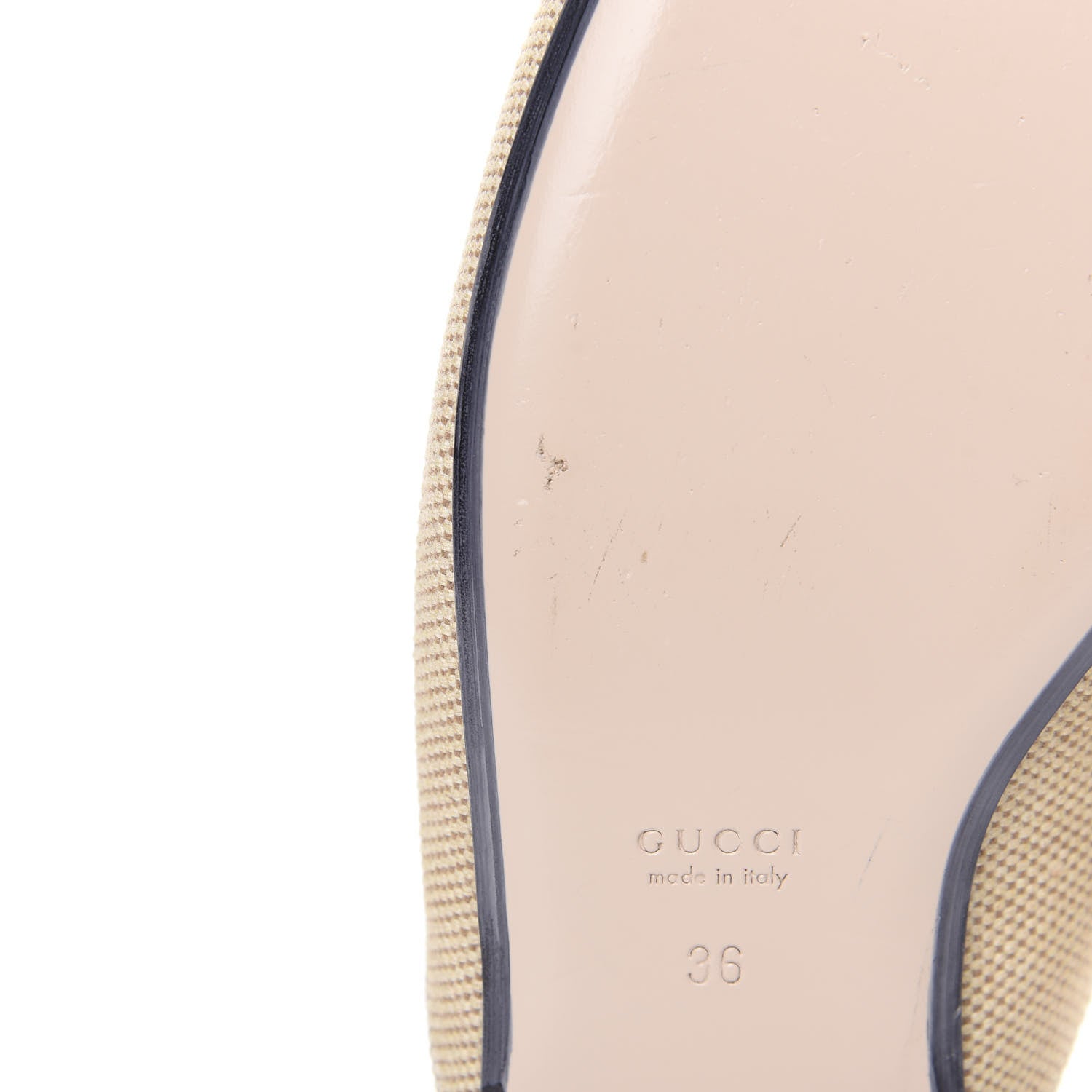 Gucci Canvas Vintage Charlotte Web Princetown Slippers 36 Sand Cuir 9 of 10