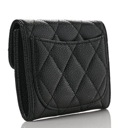 Chanel Caviar Quilted Flap Card Holder Wallet Black 2 of 6