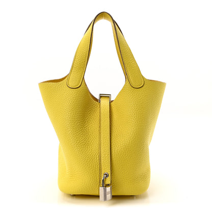 Hermes Taurillon Clemence Picotin Lock 18 PM Lime 1 of 9