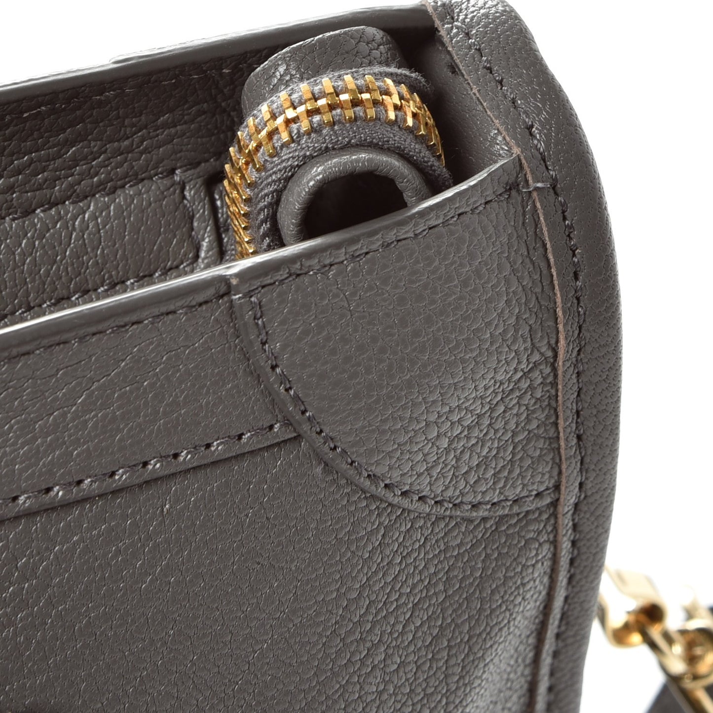 Chevre Gold Metallic Edge Hardware S City Gris Acier