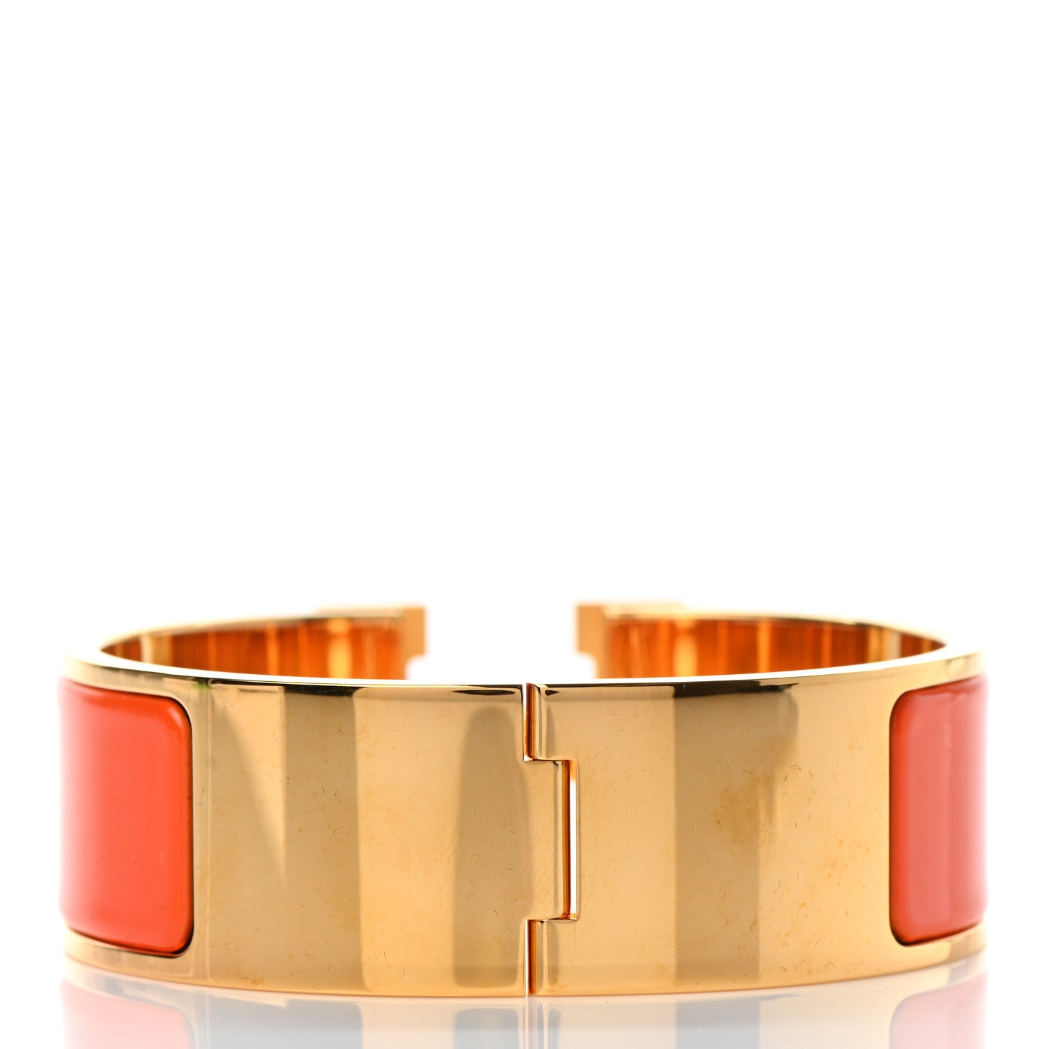 Hermes Enamel Wide Clic Clac H Bracelet PM Orange 3 of 5