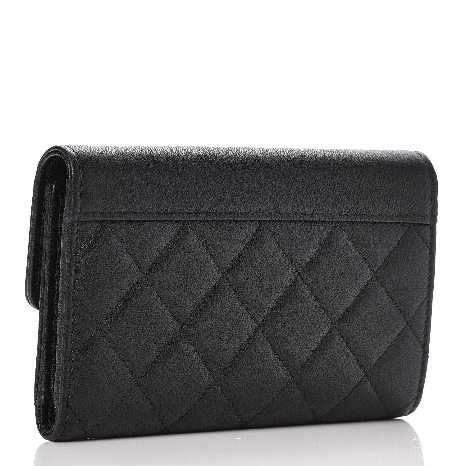 Chanel Lambskin Quilted Small Flap Wallet Black 3 of 9
