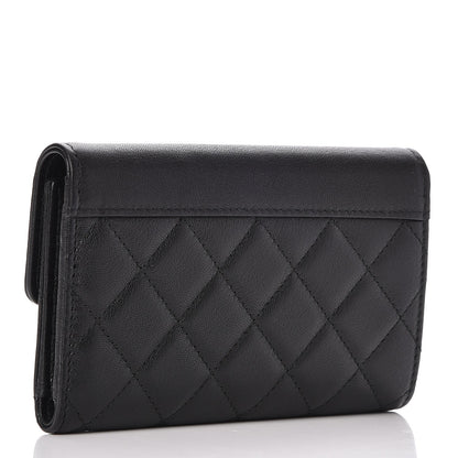 Chanel Lambskin Quilted Small Flap Wallet Black 3 of 9