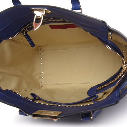 Valentino Garavani Vitello Rockstud Double Handle Tote Blu Delft 5 of 11