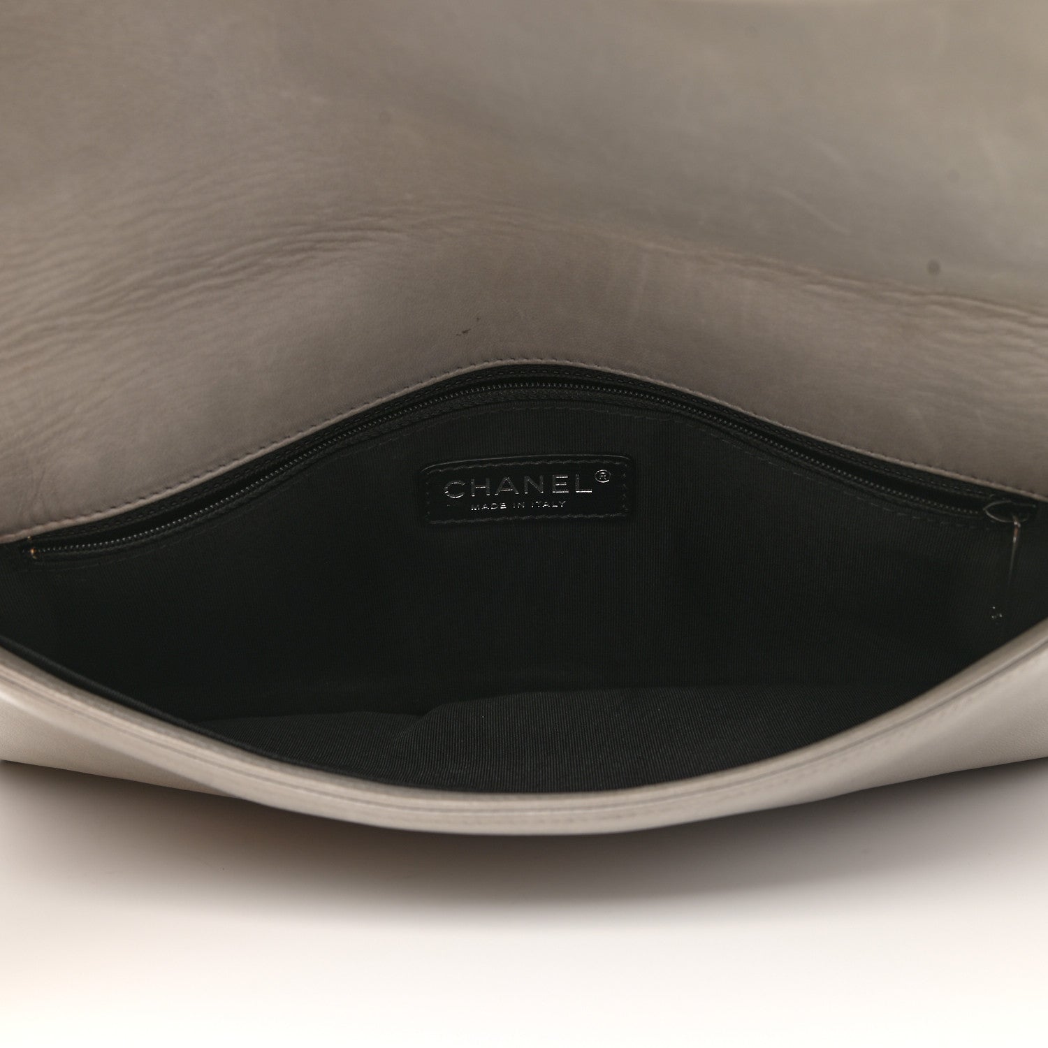Chanel Calfskin Sequin Embellished Clutch Flap Grey Black 6 of 8