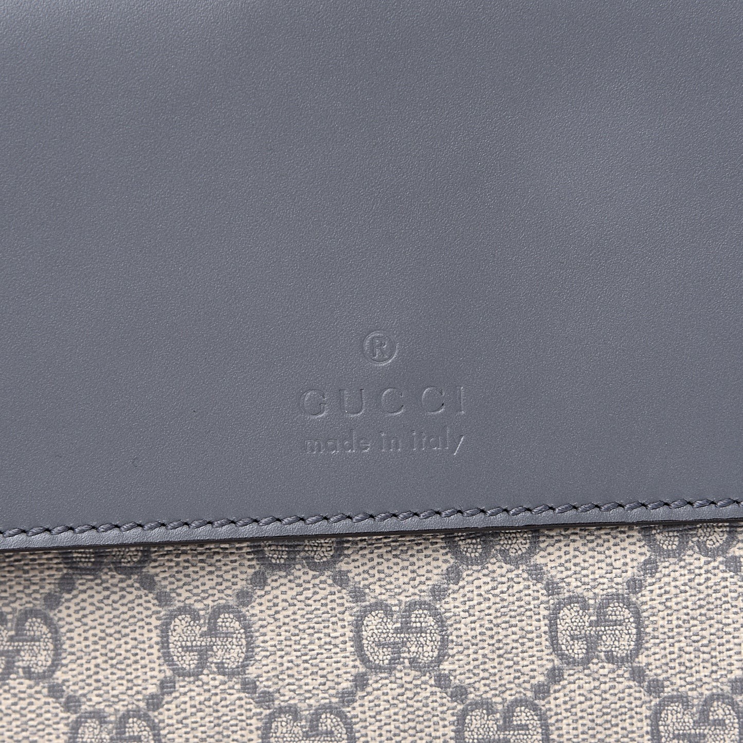 GG Supreme Monogram Selleria Calfskin Medium Satchel Messenger Bag Ecru Grigio