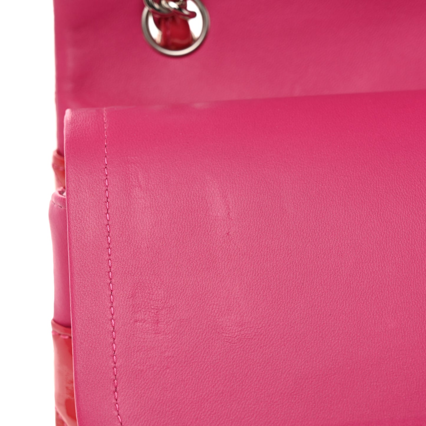 Patent Quilted Jumbo Double Flap Pink