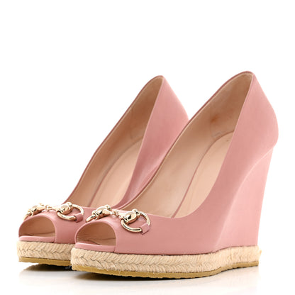 Gucci Miro Soft Calfskin Horsebit Wedges 36.5 Soft Pink 3 of 9