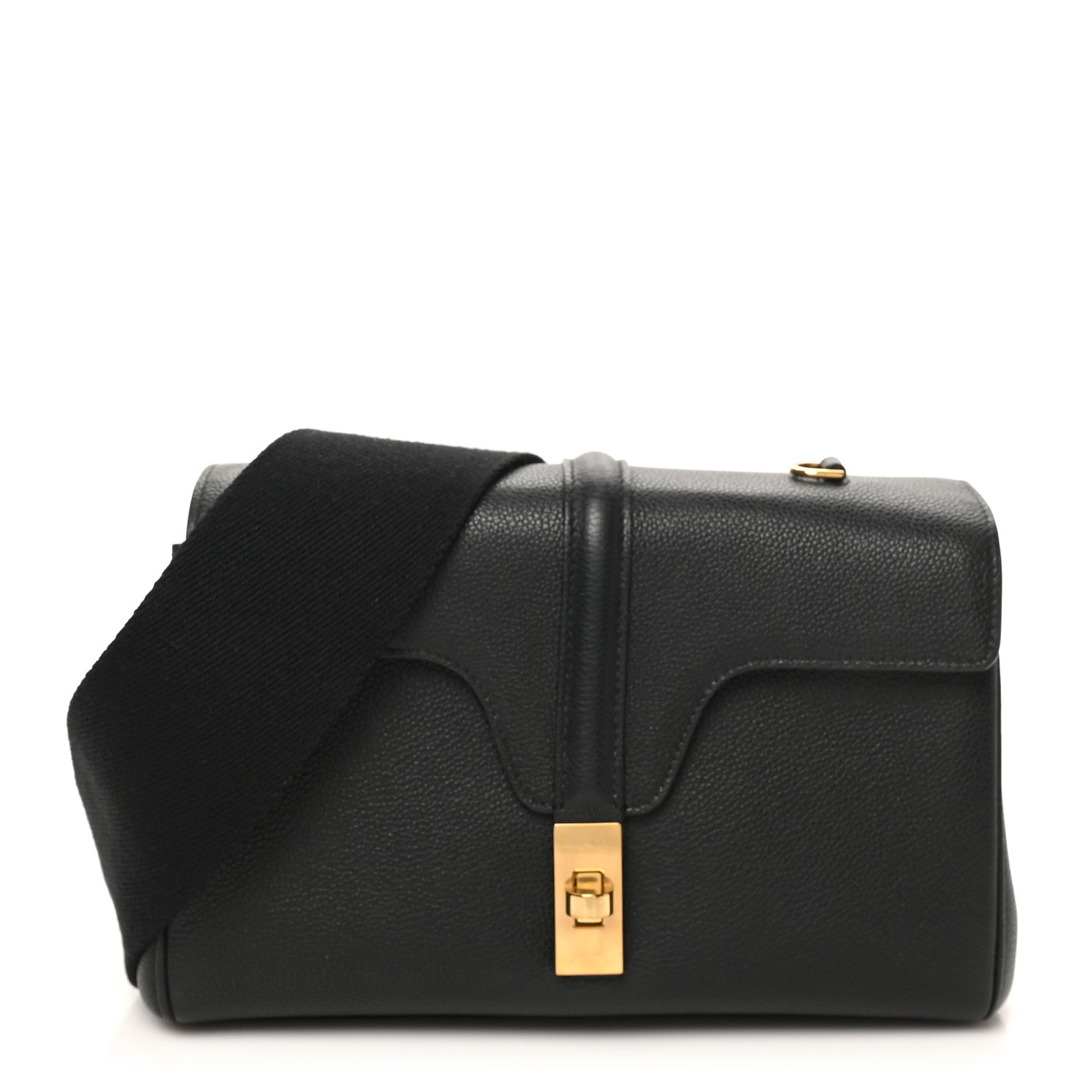 Celine Grained Calfskin Teen Soft 16 Shoulder Bag Black 1 of 9