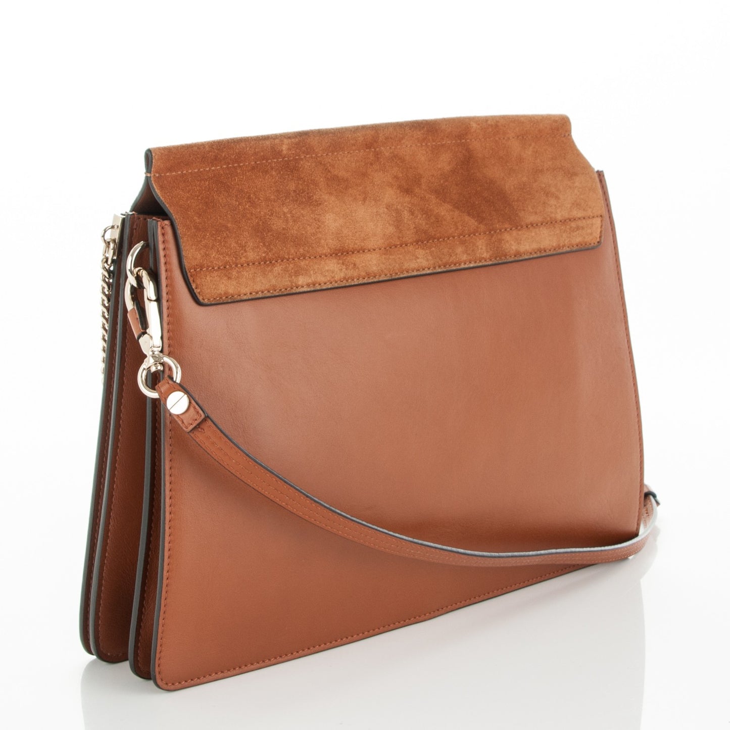 Suede Calfskin Medium Faye Shoulder Bag Caramel