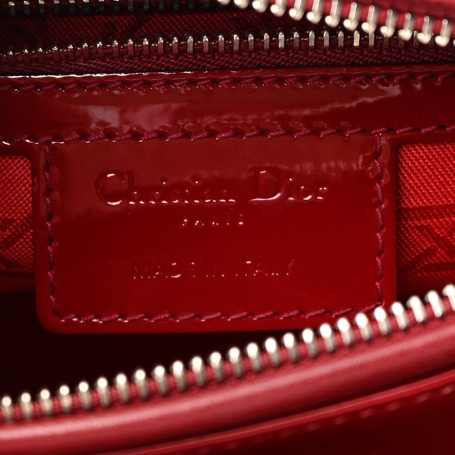Patent Cannage Medium Lady Dior Red