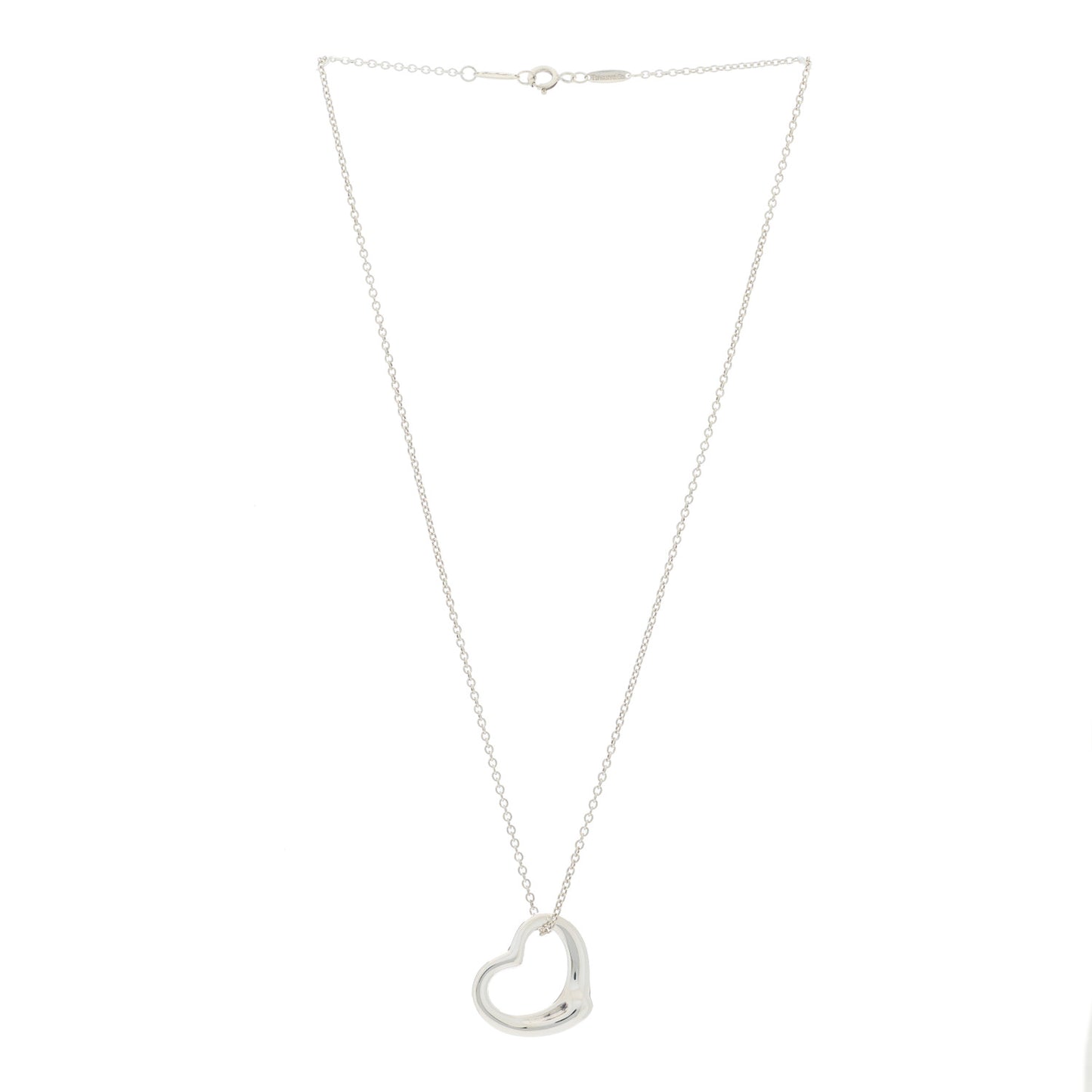 Sterling Silver 22mm Elsa Peretti Open Heart Pendant Necklace