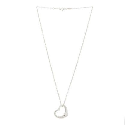 Tiffany Sterling Silver 22mm Elsa Peretti Open Heart Pendant Necklace 2 of 6